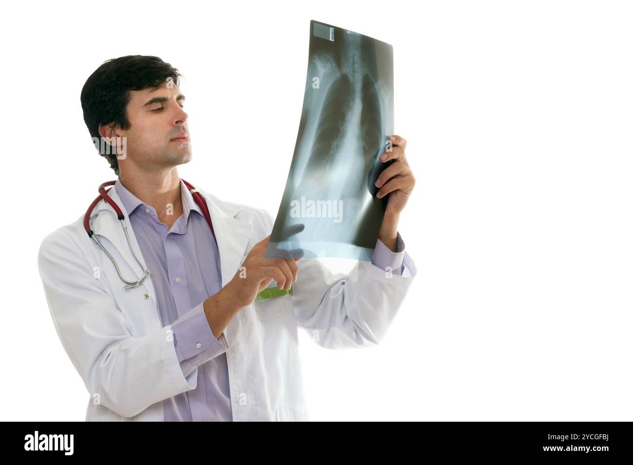 Docteur avec radiographie thoracique Banque D'Images