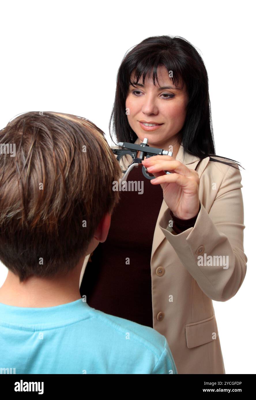 À l'ophtalmologiste Banque D'Images