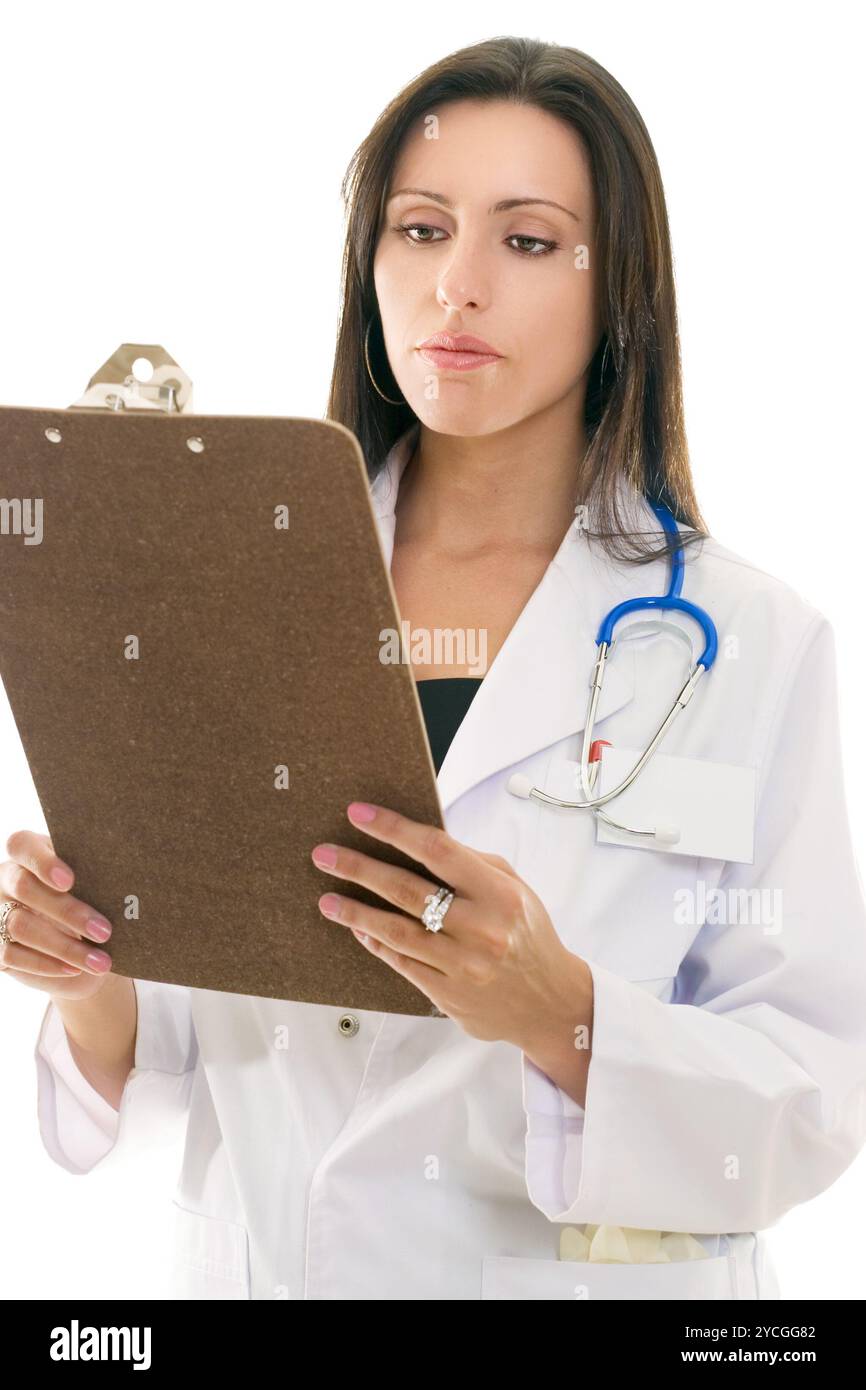 Lecture médecin medical records Banque D'Images