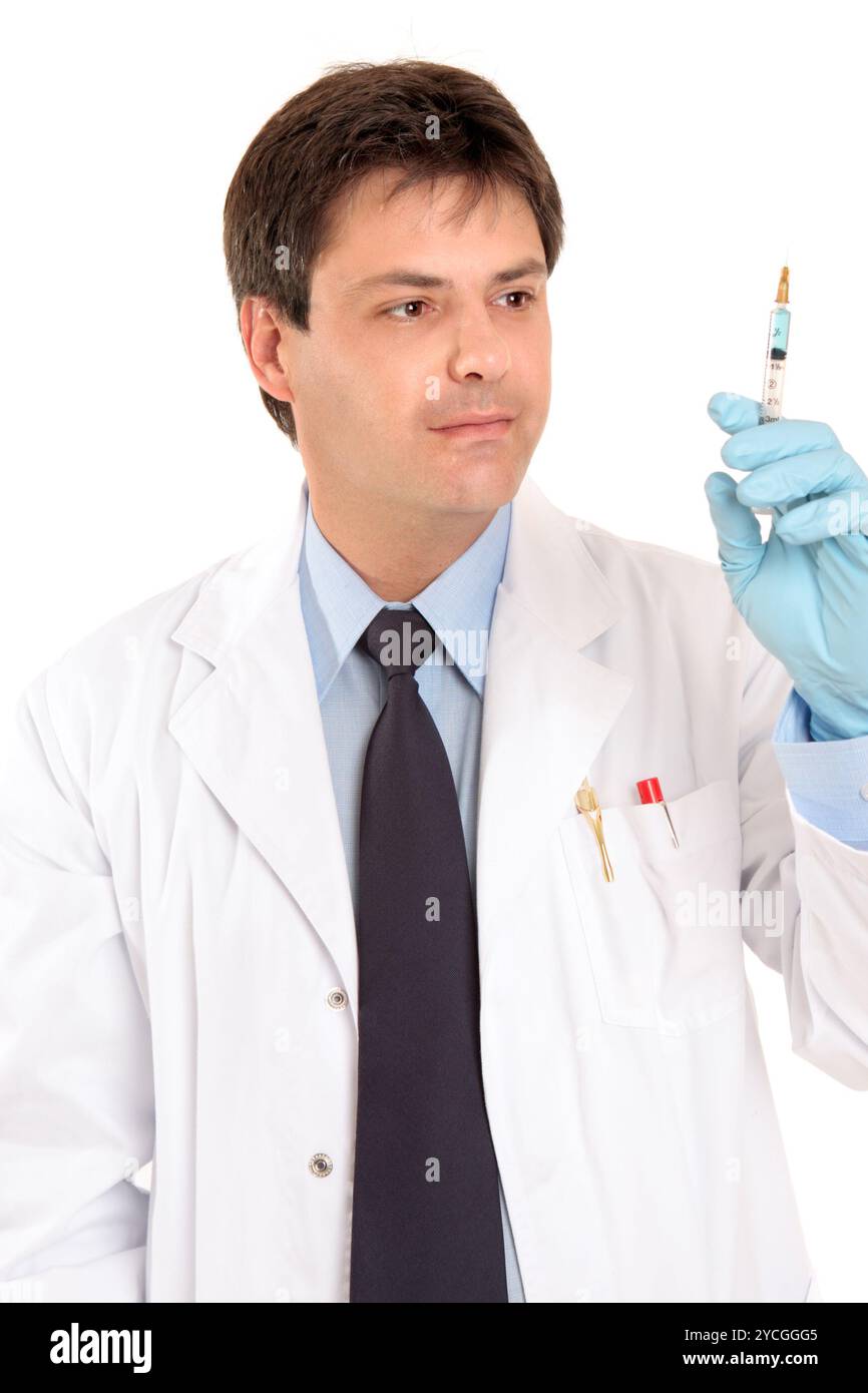 Médecin avec aiguille Banque D'Images