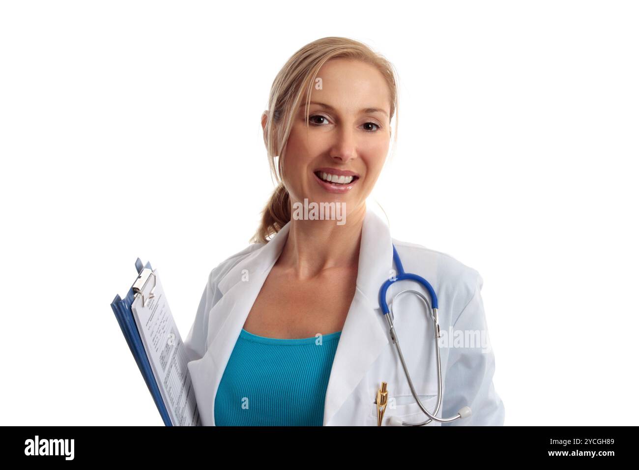 Médecin avec les dossiers médicaux Banque D'Images