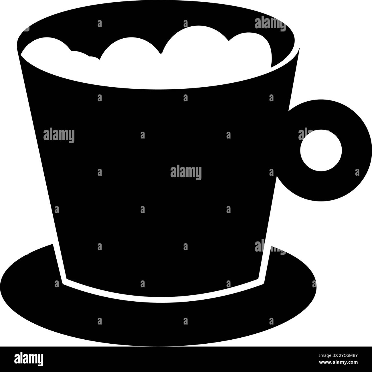 tasse avec café mousseux - icône vectorielle Illustration de Vecteur