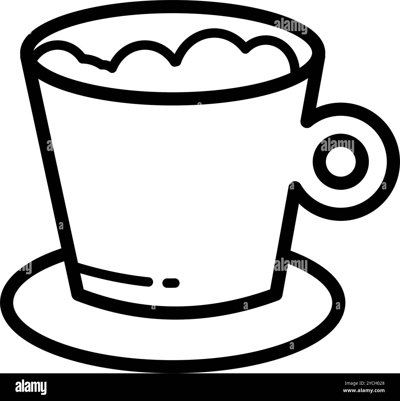 tasse avec café mousseux - icône vectorielle Illustration de Vecteur