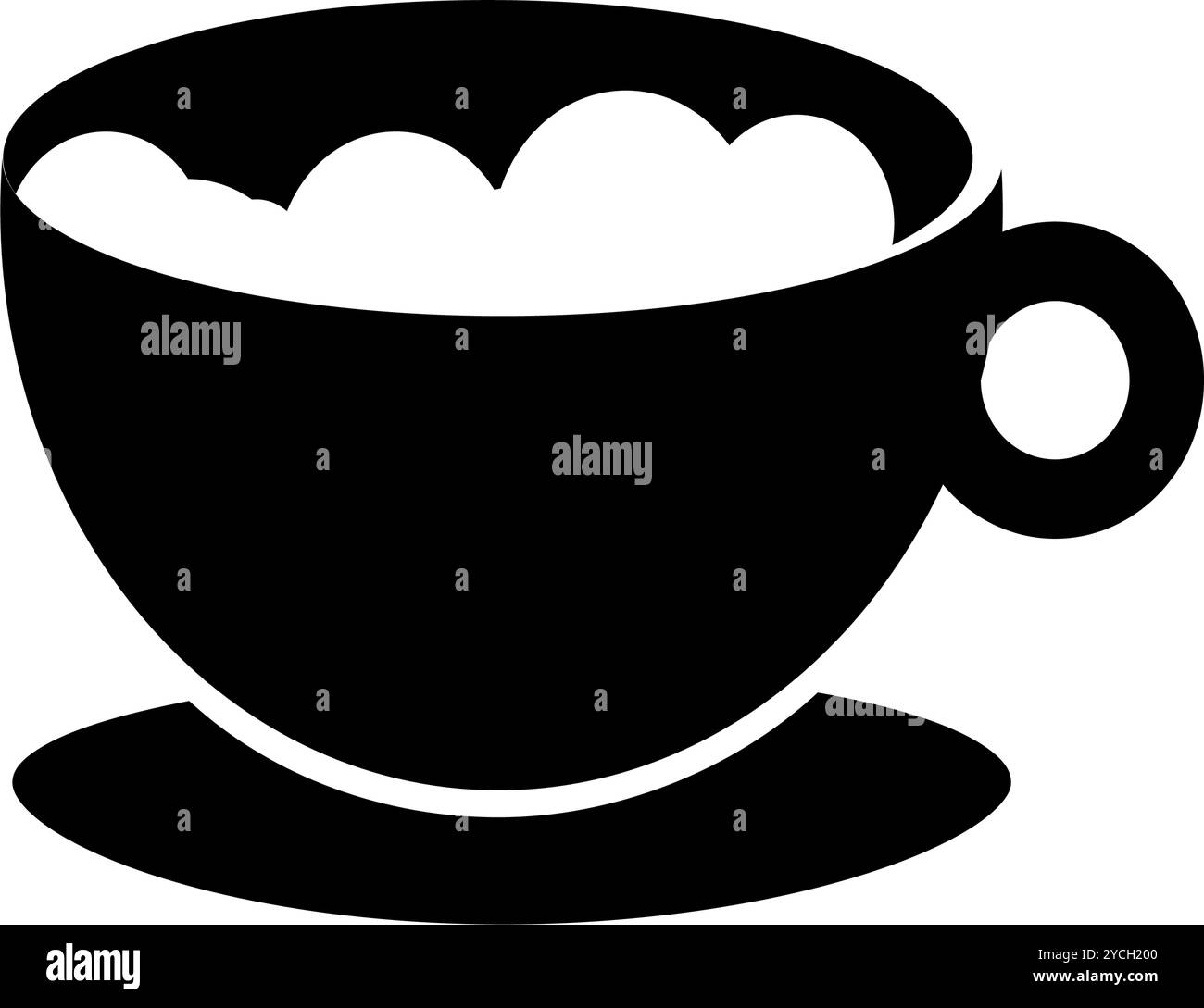 tasse avec café mousseux - icône vectorielle Illustration de Vecteur