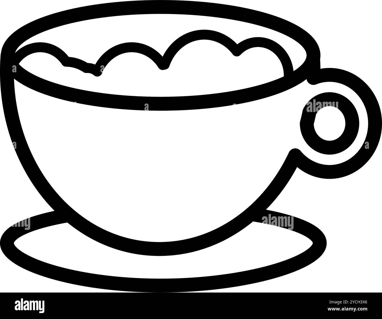 tasse avec café mousseux - icône vectorielle Illustration de Vecteur