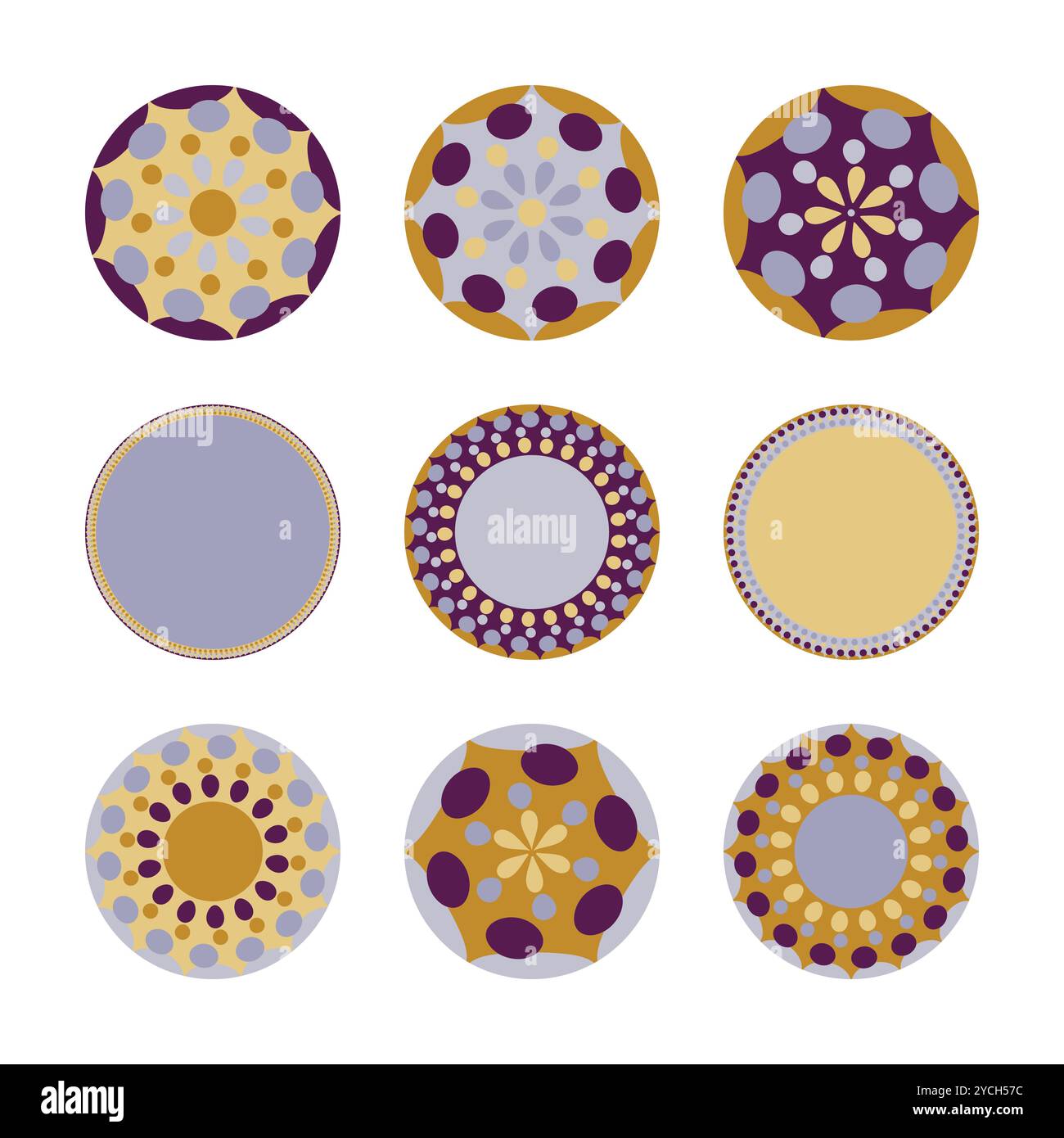Icône de l'art aborigène géométrique. Décoration ethnique tribale arrondie. Afican, motiph. australien. Peinture de points. Illustration vectorielle, modèle pour Illustration de Vecteur