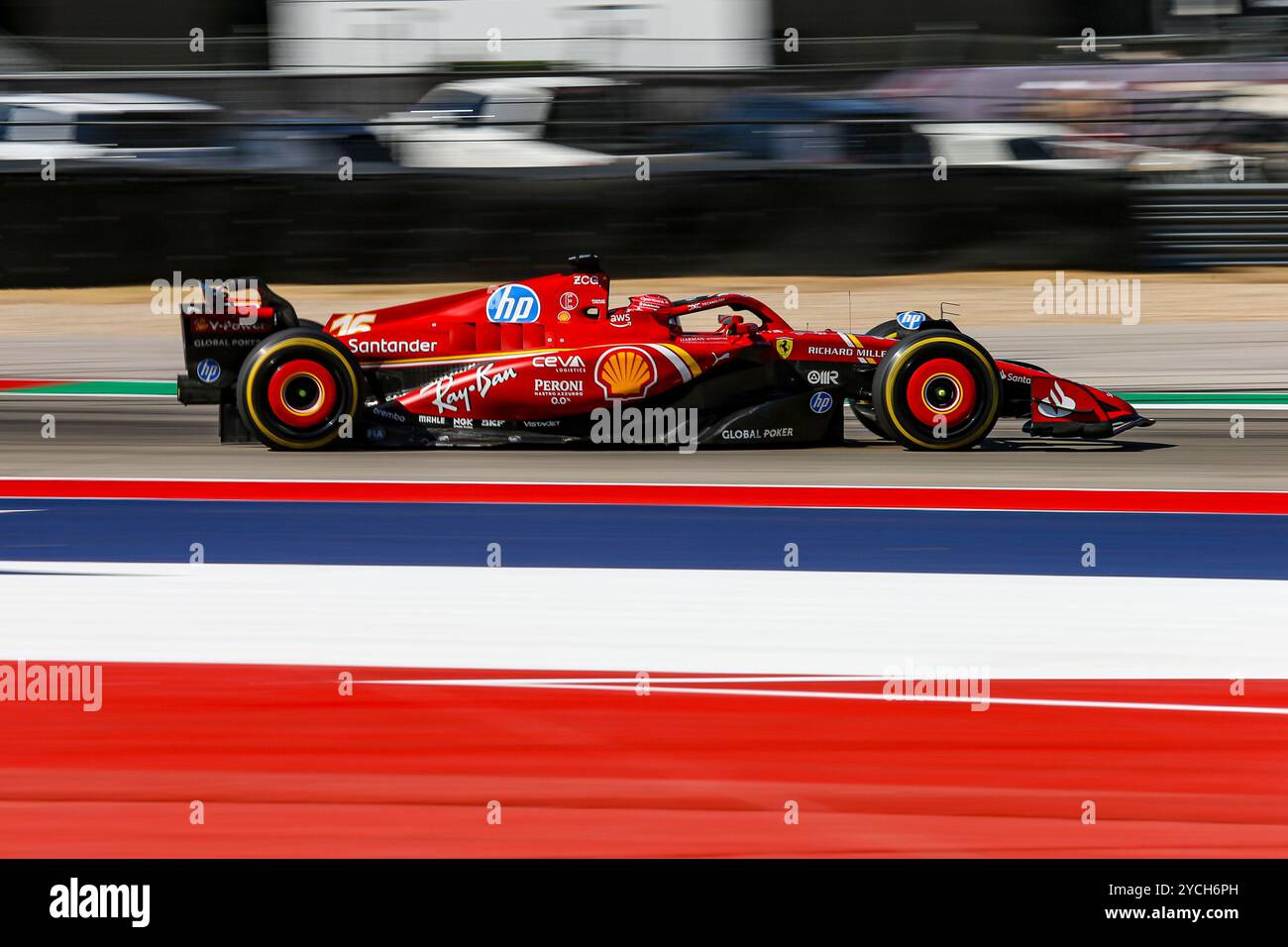 Austin, États-Unis. 20 octobre 2024. Charles Leclerc de Monaco pilotant la (16) Ferrari Scuderia SF-24 Ferrari, lors du Grand Prix de formule 1 Pirelli United States 2024. Crédit : Alessio Morgese/Alessio Morgese/Emage/Alamy Live news Banque D'Images