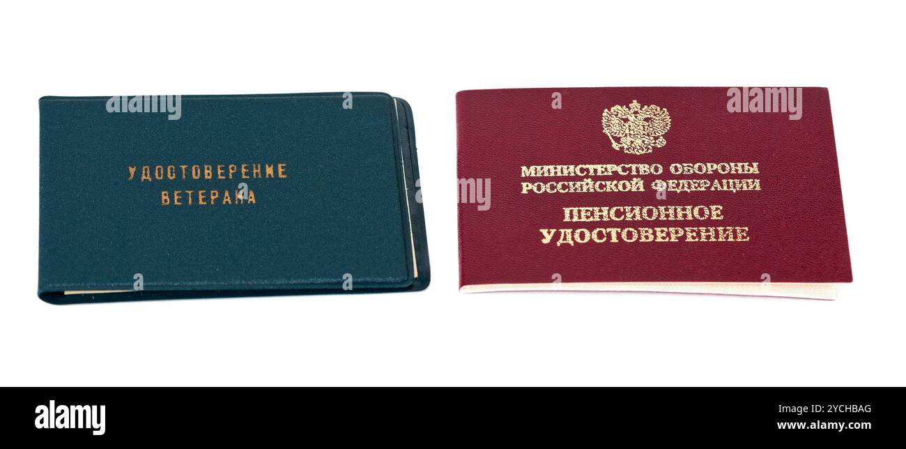 Pension russe, et d'un certificat sur white Banque D'Images