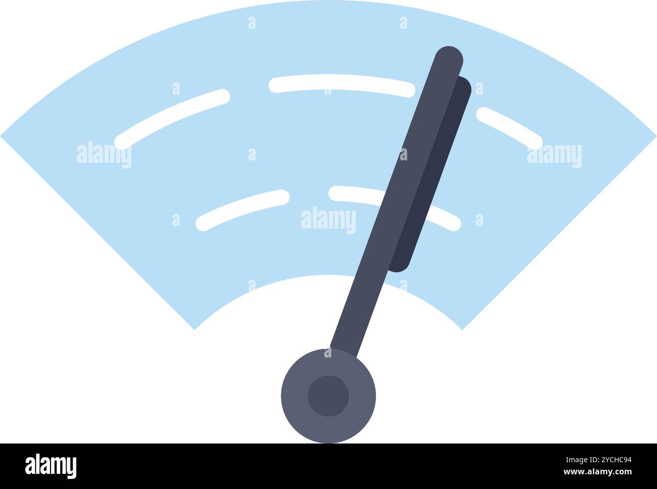 Compteur de vitesse minimaliste augmentant la vitesse avec l'aiguille pointant vers la droite sur fond blanc Illustration de Vecteur