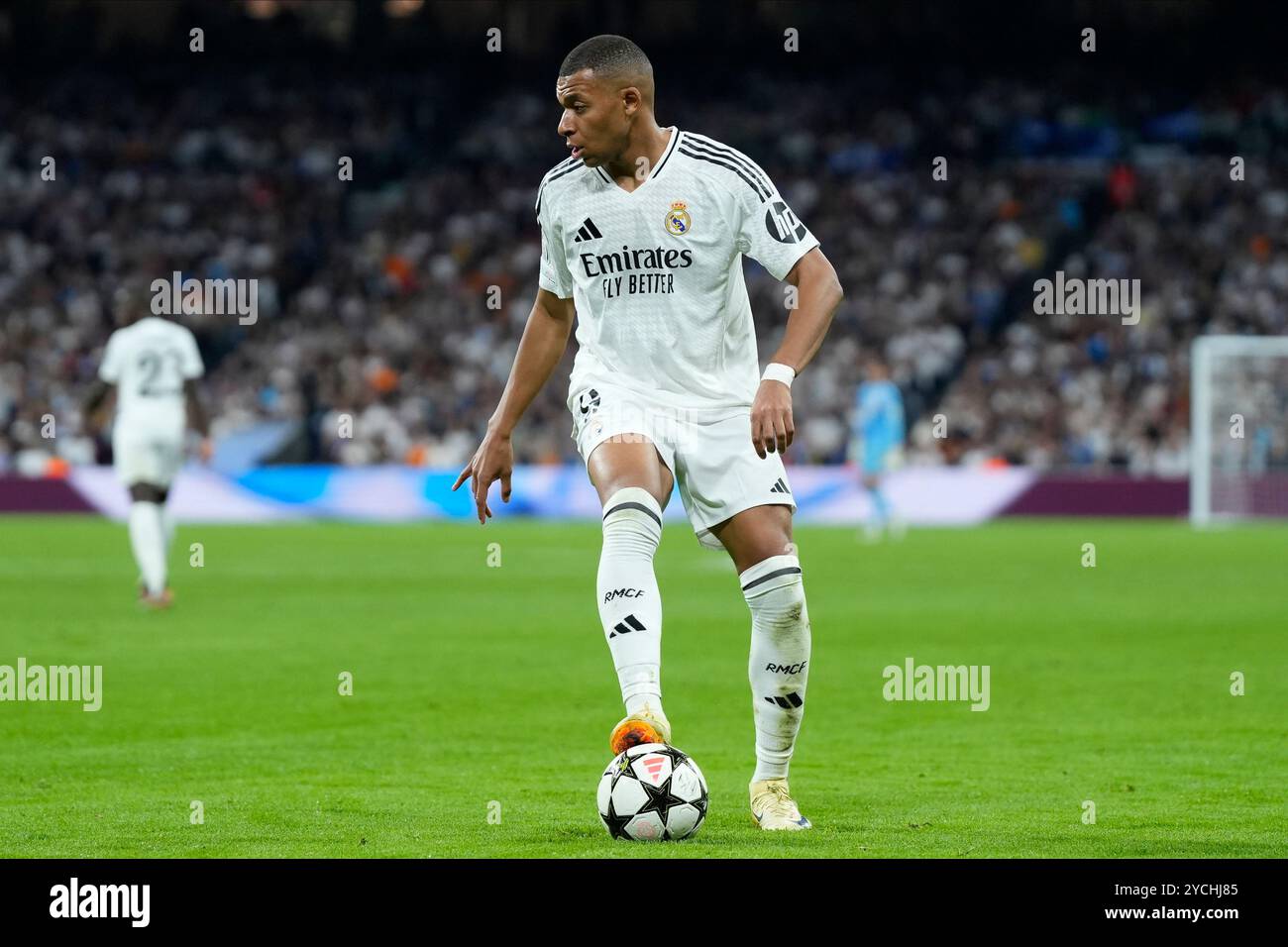 Madrid, Espagne. 22 octobre 2024. Kylian Mbappe du Real Madrid CF lors du match de l'UEFA Champions League entre le Real Madrid et le Borussia Dortmund a joué au stade Santiago Bernabeu le 22 octobre 2024 à Madrid, en Espagne. (Photo de Cesar Cebolla/PRESSINPHOTO) crédit : AGENCE SPORTIVE PRESSINPHOTO/Alamy Live News Banque D'Images