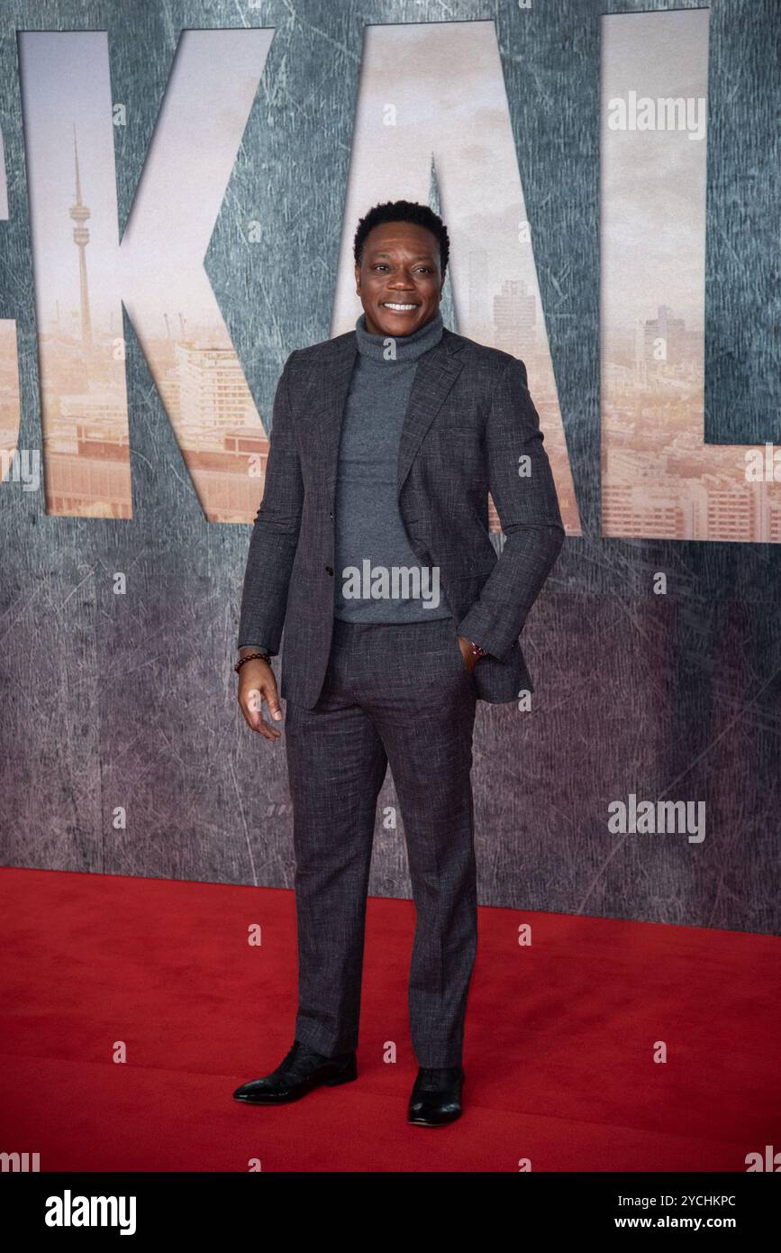 Londres, Royaume-Uni. 23 octobre 2024. Chukwudi Iwuji assiste à la première britannique de 'The Day of the Jackal' au Queen Elizabeth Hall. Crédit : SOPA images Limited/Alamy Live News Banque D'Images