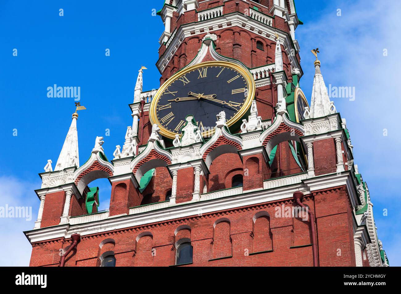 Chimes réveil sur la tour Spasskaya du Kremlin de Moscou Banque D'Images