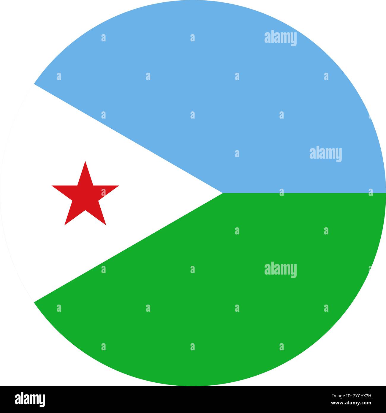 Drapeau de cercle de Djibouti, drapeau de cercle de Djibouti, images vectorielles Illustration de Vecteur