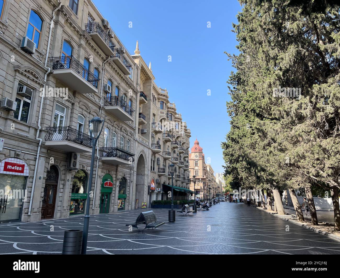Rue Nizami, Bakou, Azerbaïdjan. Banque D'Images