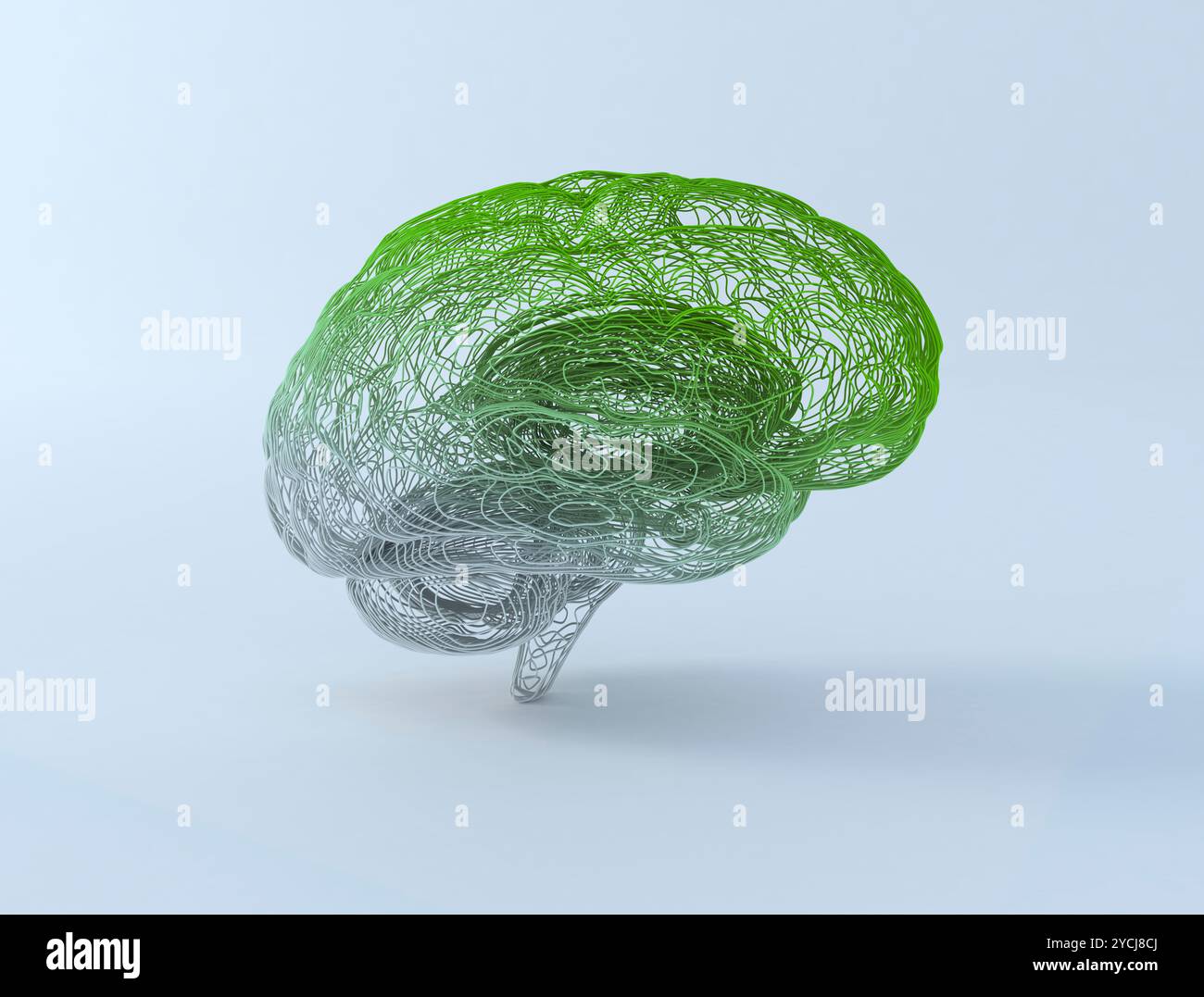 Les lignes abstraites du cerveau humain ont connecté un réseau de neurones. 3d illustration Banque D'Images