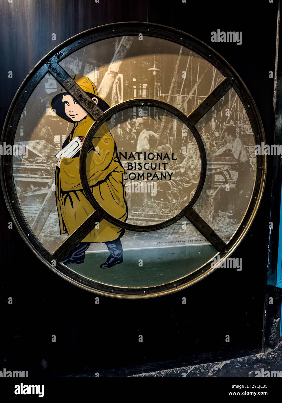 Signe de marque Nabisco dans la destination touristique Chelsea Market, Chelsea, New York City, NY, États-Unis - Image de stock capturée avec un smartphone