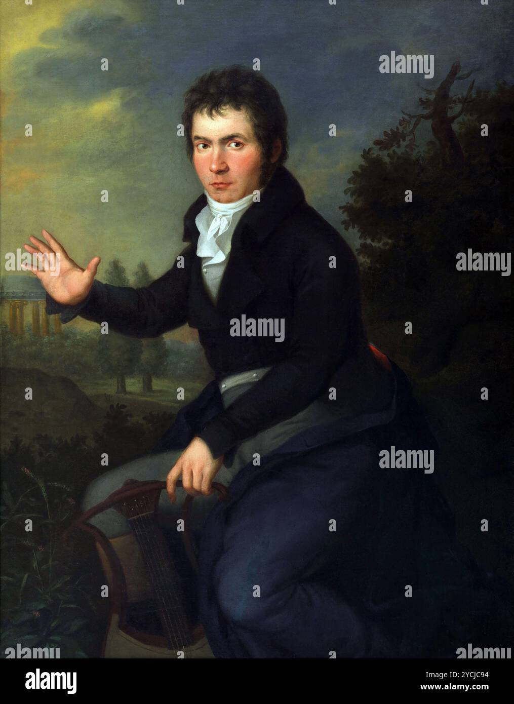 Tableau de Joseph Willibrord Mähler (1778-1860) - portrait peint de Ludwig van Beethoven, vers 1805 - version retouchée Banque D'Images