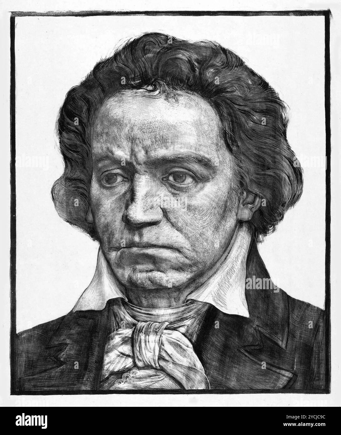 Portrait de Ludwig van Beethoven - par Antoon Derkinderen, version grise de 1902 Banque D'Images