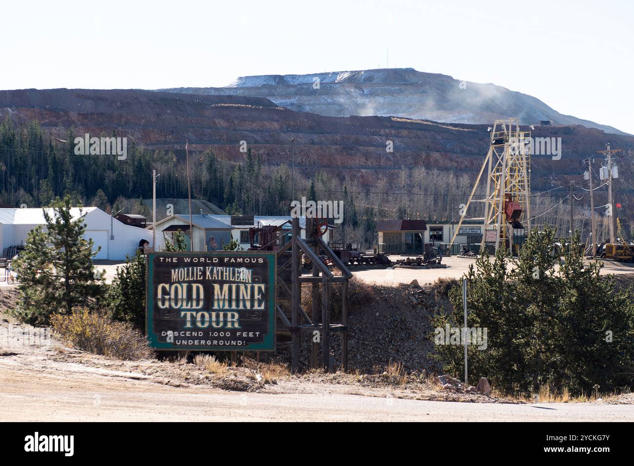 La mine d'or Molly Kathleen près de Cripple Creek, Colorado. La mine Molly Kathleen est une attraction touristique qui emmène les touristes dans un ascenseur à 1000 frais Banque D'Images