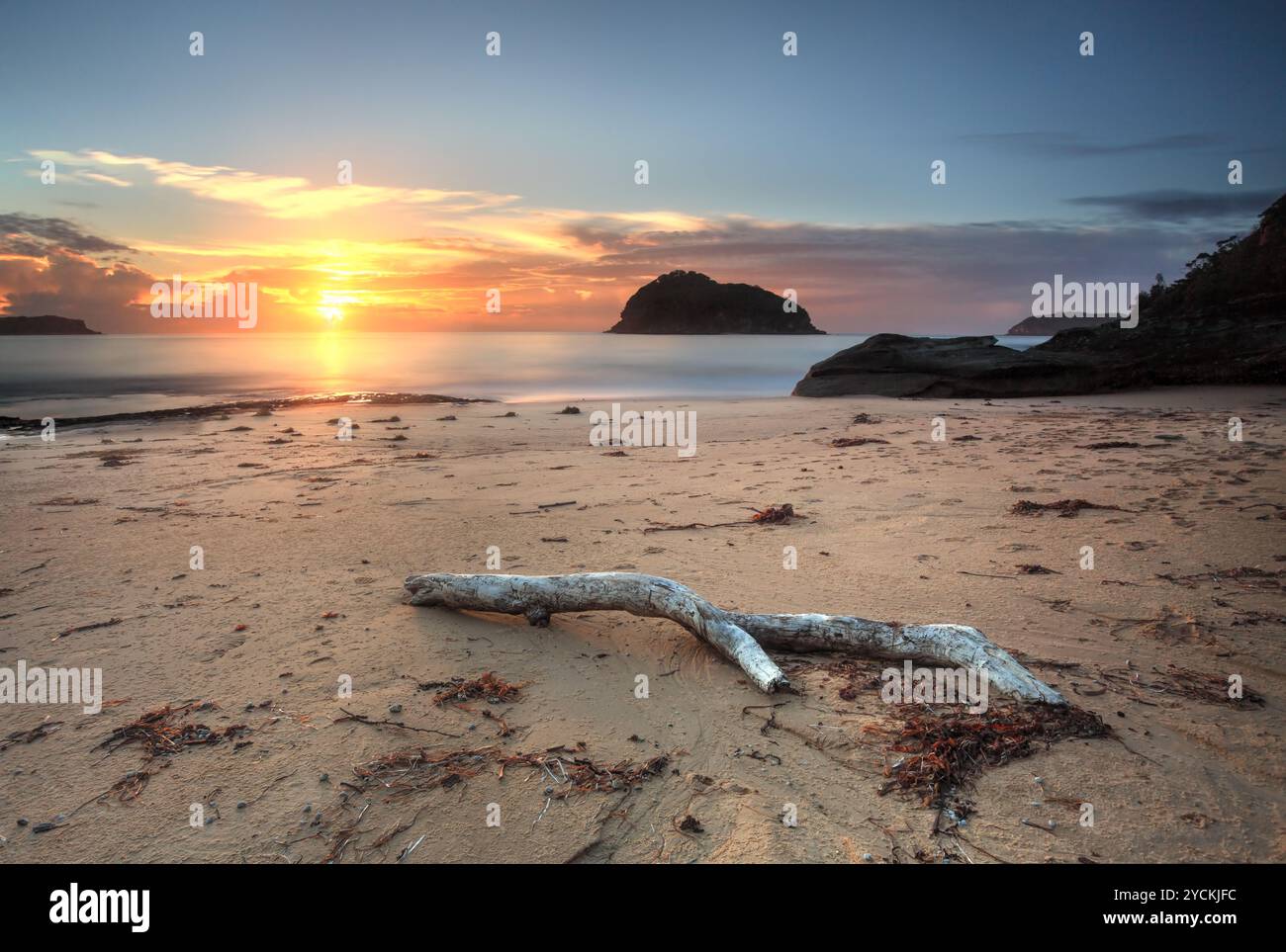 Lever du soleil sur l'île de Lion Banque D'Images