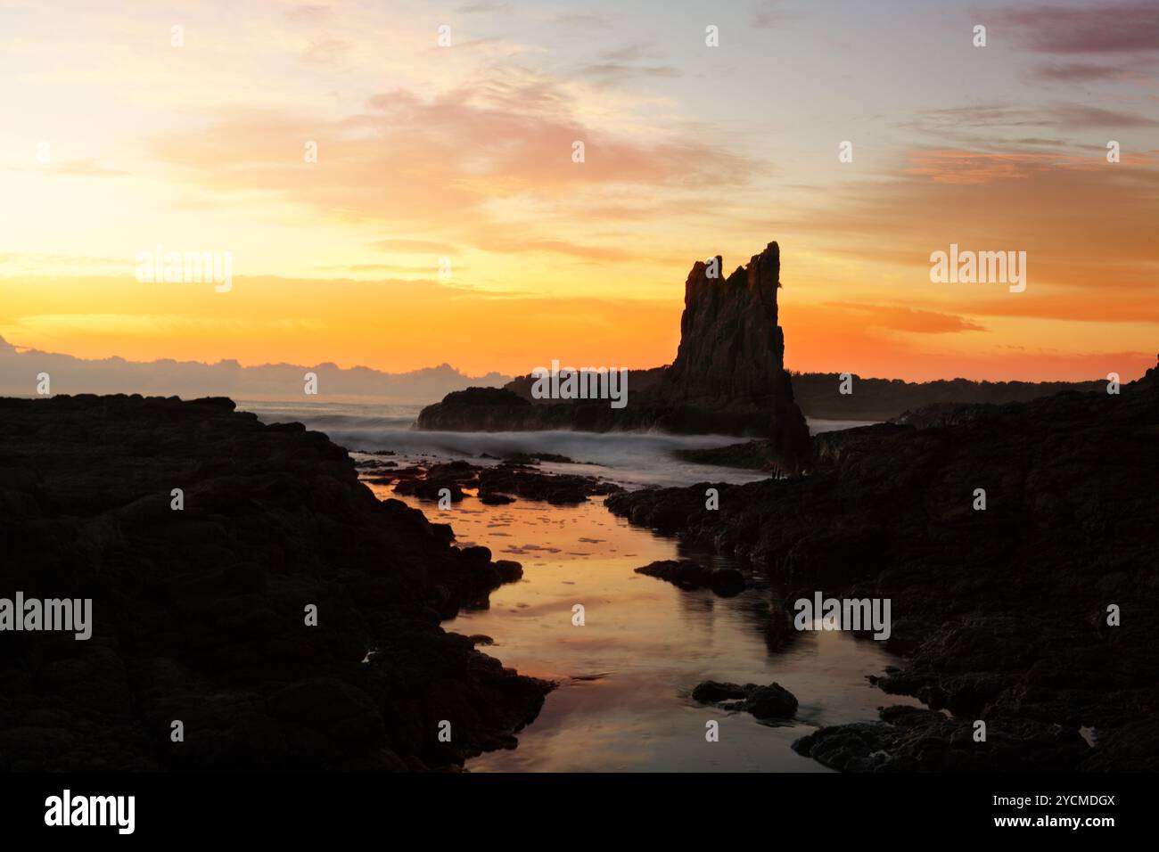 Lever du soleil à Cathedral Rocks, Kiama Downs Australie Banque D'Images