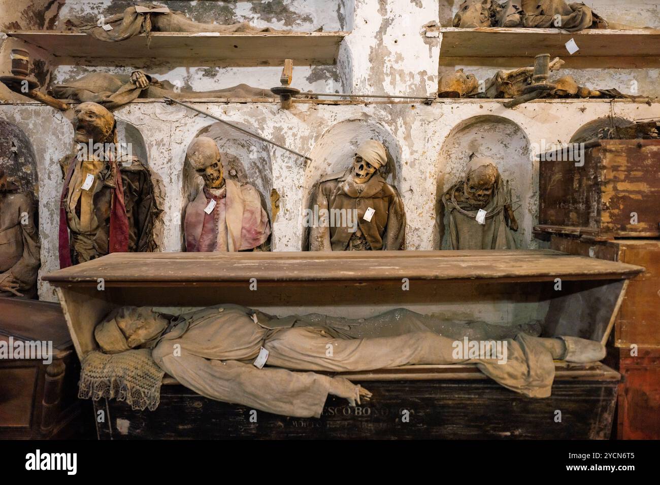 Catacombes des capucins, Palerme, Sicile, Italie Banque D'Images