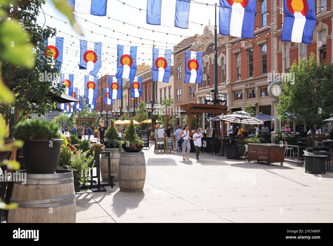 Larimer Square, le bloc historique, qui est le centre emblématique et créatif du centre-ville de Denver, Colorado, États-Unis. Banque D'Images