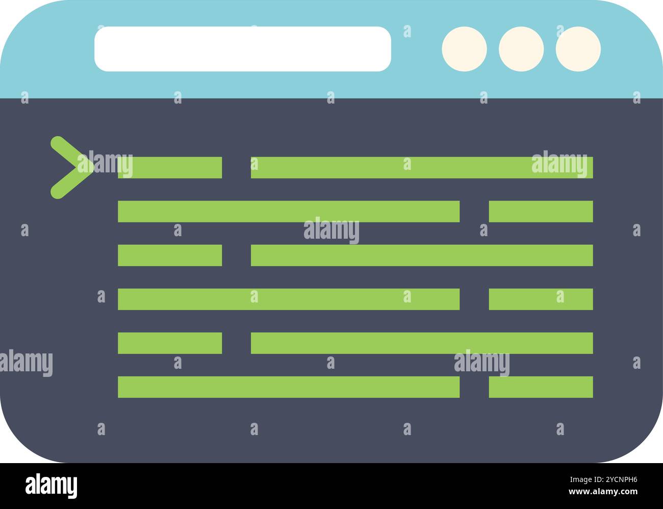 Cette icône vectorielle montre une fenêtre de navigateur de site Web avec le code de langage de programmation pour le développement Web Illustration de Vecteur