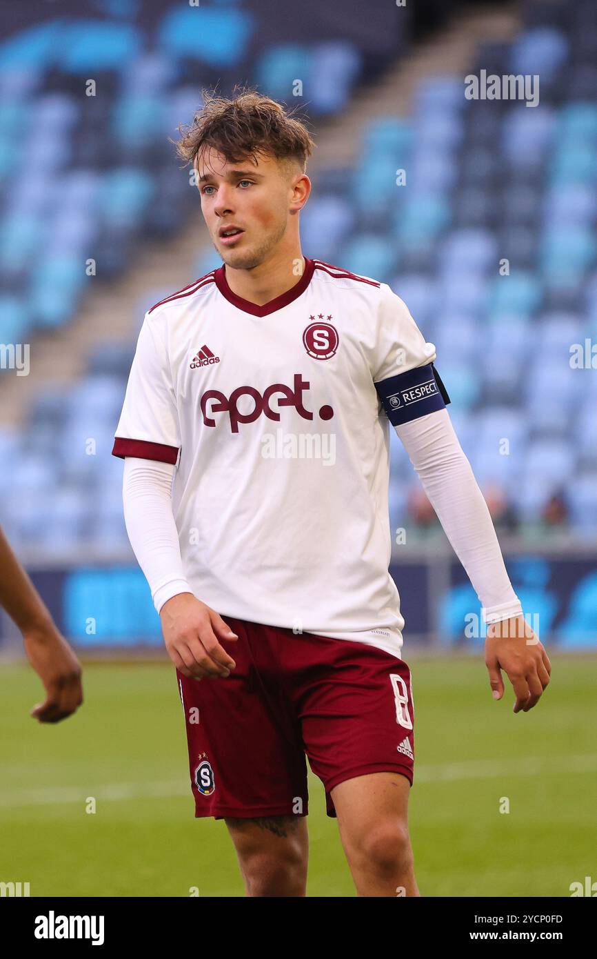 Manchester, Royaume-Uni. 23 octobre 2024. Jakub Tosnar du Sparta Prague lors du match Manchester City U19 - Sparta Prague U19 UEFA Youth League, Round 1 au joie Stadium, Etihad Campus, Manchester, Royaume-Uni le 22 octobre 2024 Credit : Every second Media/Alamy Live News Banque D'Images
