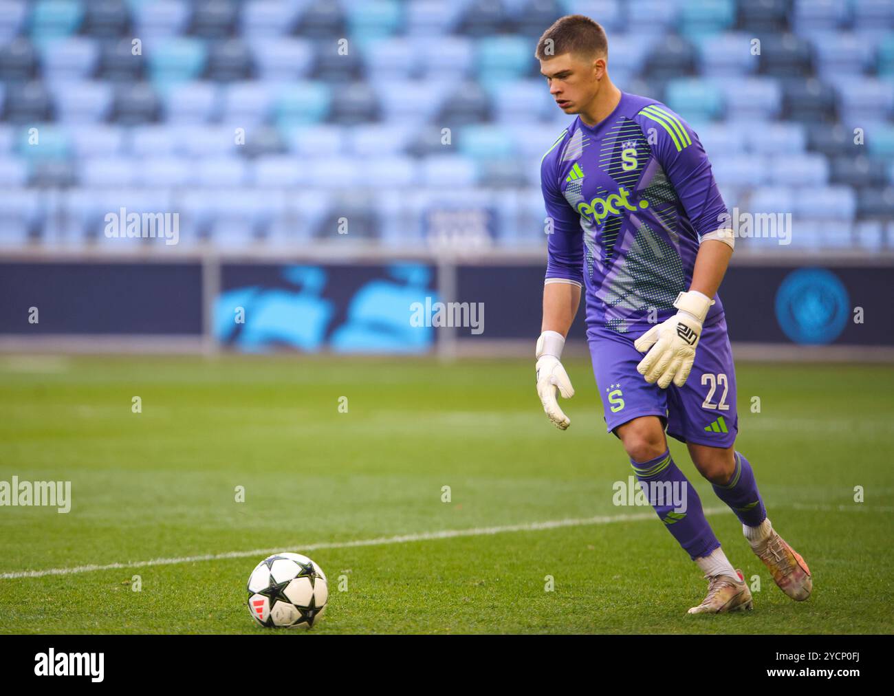 Manchester, Royaume-Uni. 23 octobre 2024. Sebastian Zajac du Sparta Prague lors du match Manchester City U19 - Sparta Prague U19 UEFA Youth League, Round 1 au joie Stadium, Etihad Campus, Manchester, Royaume-Uni le 22 octobre 2024 Credit : Every second Media/Alamy Live News Banque D'Images