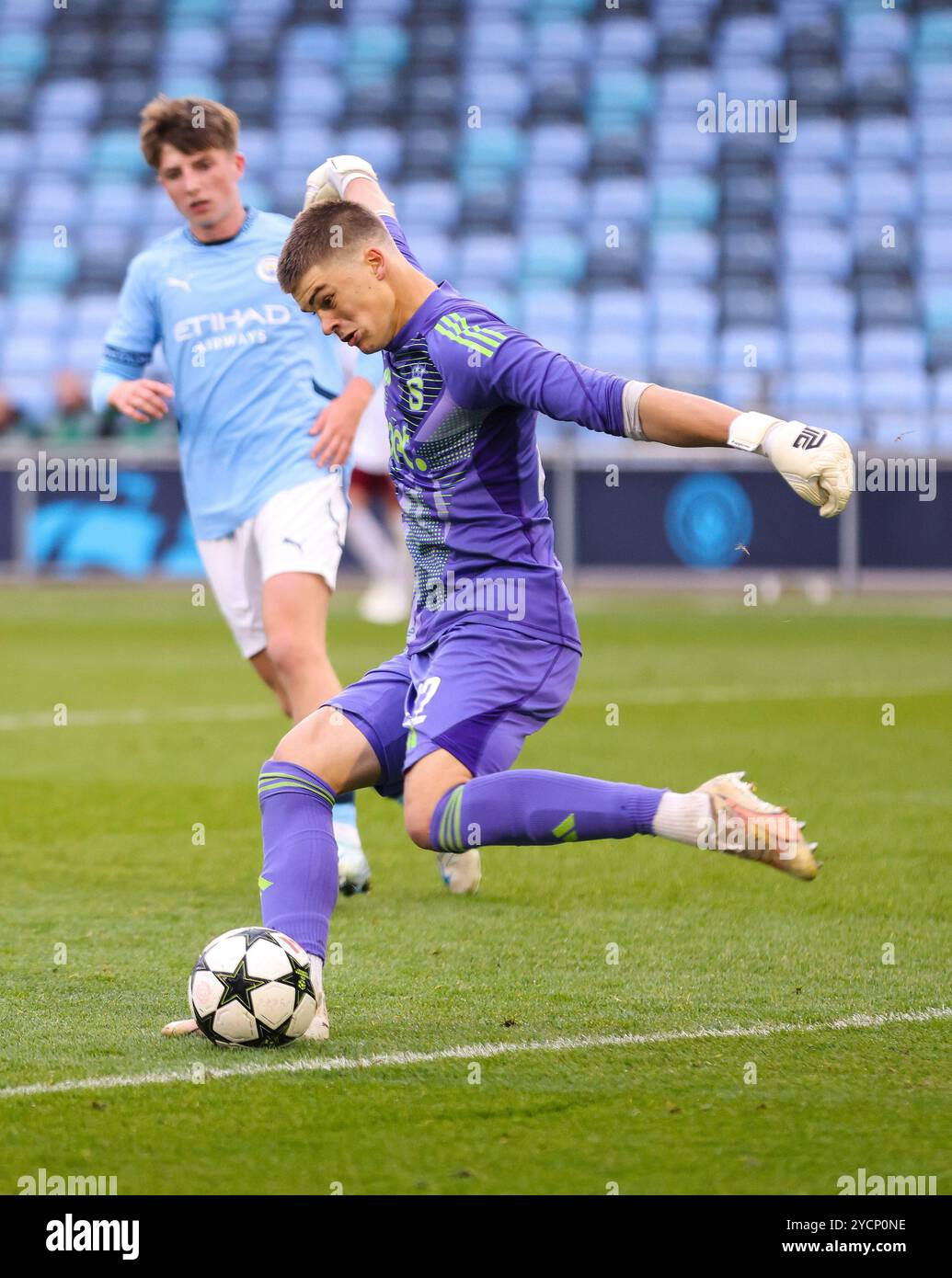 Manchester, Royaume-Uni. 23 octobre 2024. Sebastian Zajac du Sparta Prague lors du match Manchester City U19 - Sparta Prague U19 UEFA Youth League, Round 1 au joie Stadium, Etihad Campus, Manchester, Royaume-Uni le 22 octobre 2024 Credit : Every second Media/Alamy Live News Banque D'Images