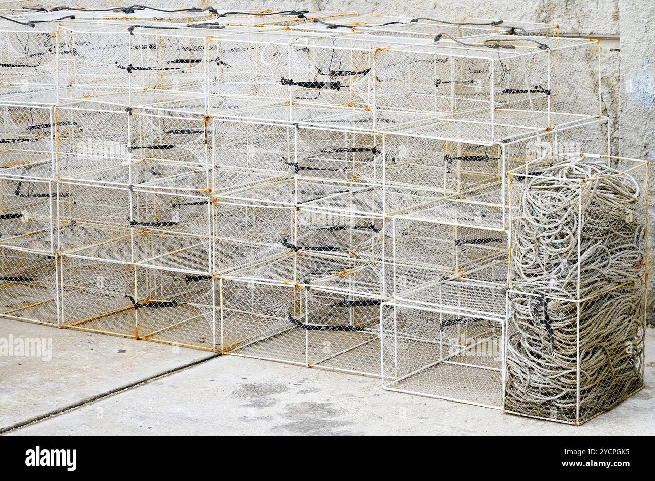 Cages de pièges à poissons Banque D'Images