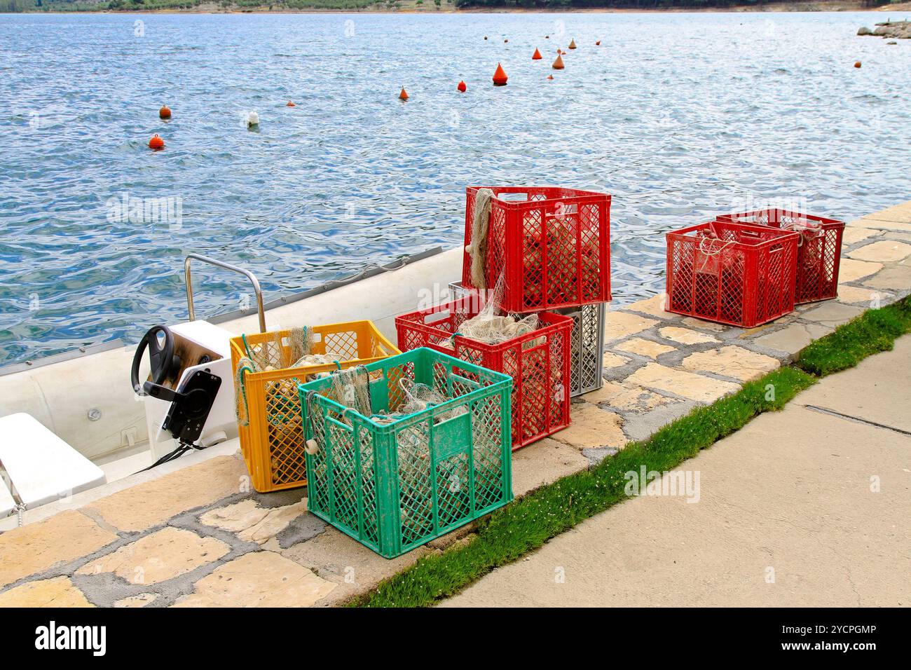 Casiers de pêche Banque D'Images