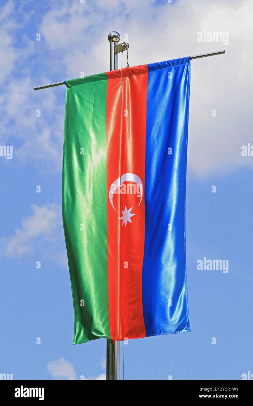 Drapeau de l’Azerbaïdjan Banque D'Images