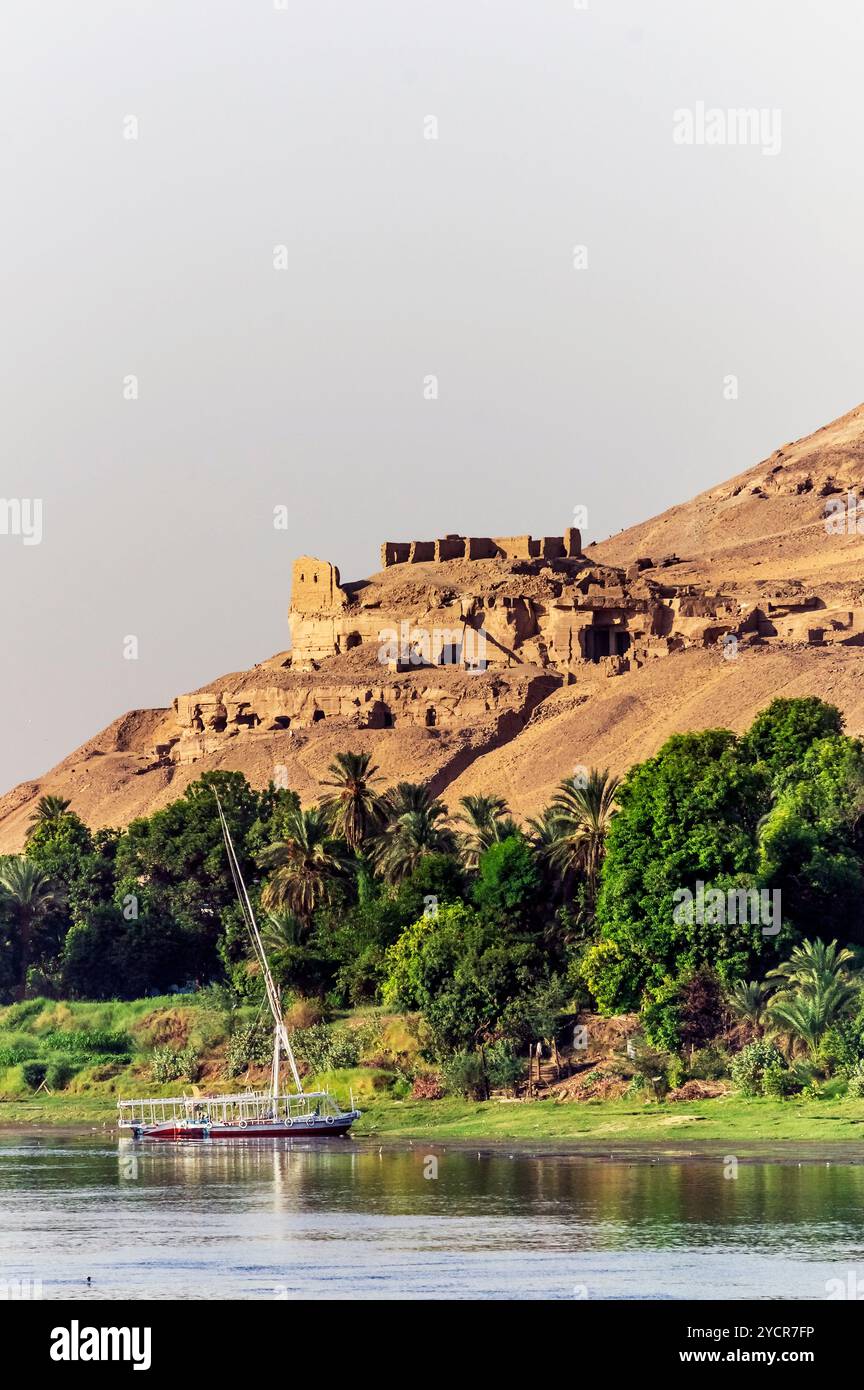 Impressions du paysage du Nil près d'Assouan, Egypte Banque D'Images