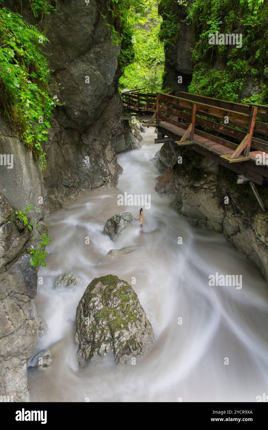 Cours d'eau dans le Seisenbergklamm, Weissbach près de Lofer, Salzbourg, Autriche Banque D'Images