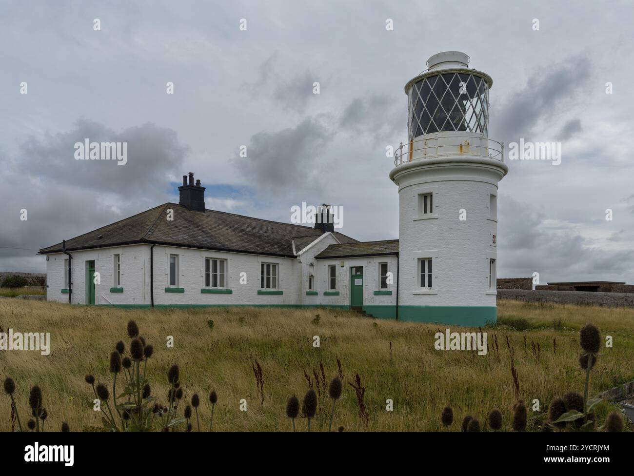 Vue sur le paysage de la Ligthouse de St Bees, dans le nord de l'Angleterre Banque D'Images