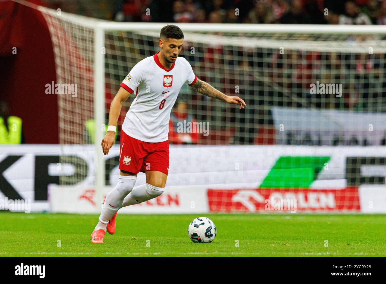 Jakub Moder (Pologne) vu en action lors du match de l'UEFA Nations League entre la Pologne et la Croatie au PGE Narodowy. Score final ; Pologne 3:3 Croatie. Banque D'Images