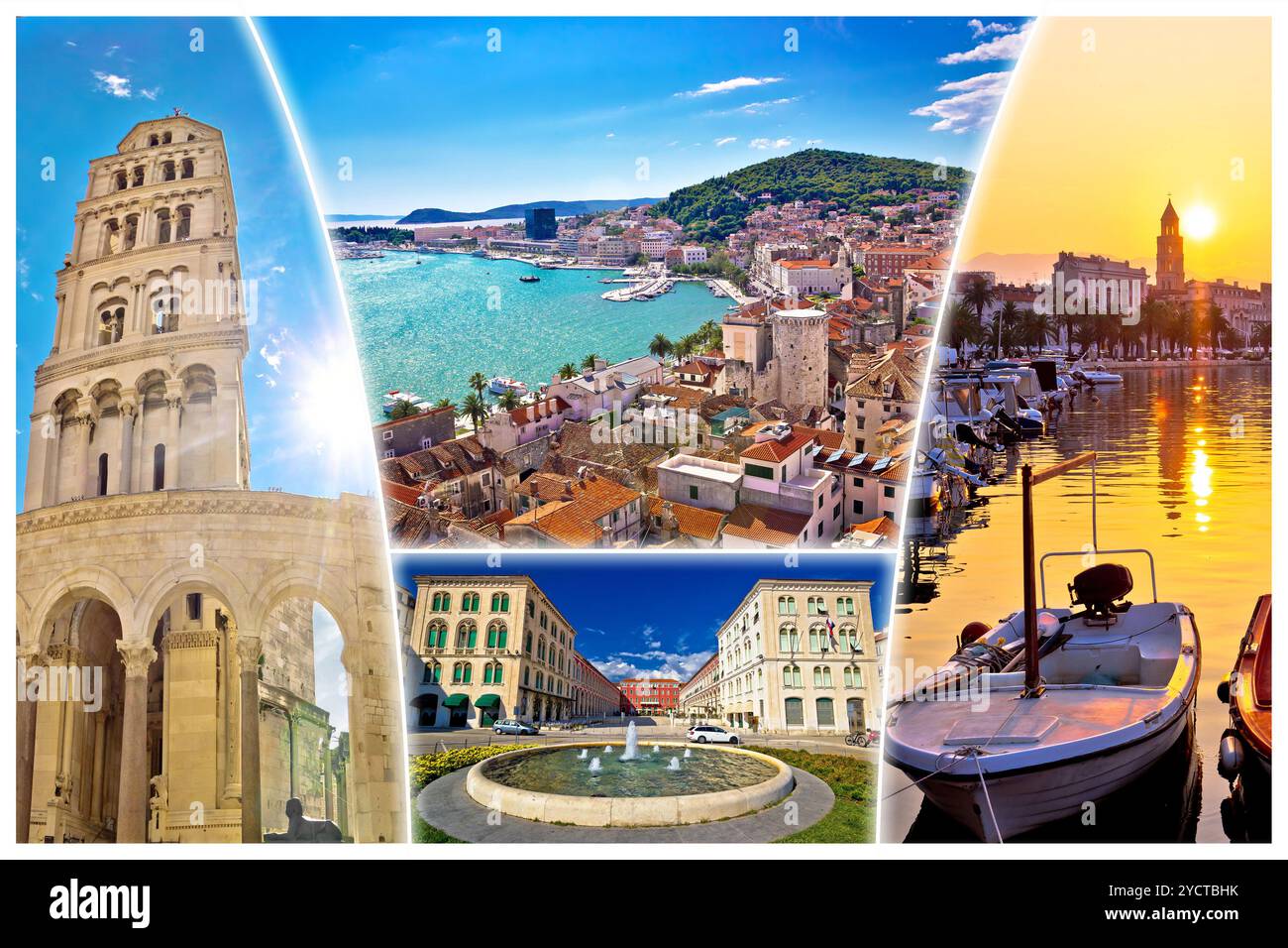 Ville de Split carte postale touristique Banque D'Images