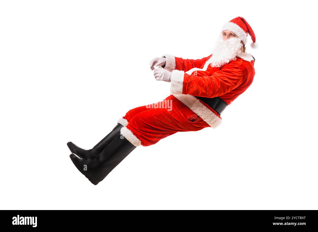 La conduite du père Noël voiture imaginaire Banque D'Images