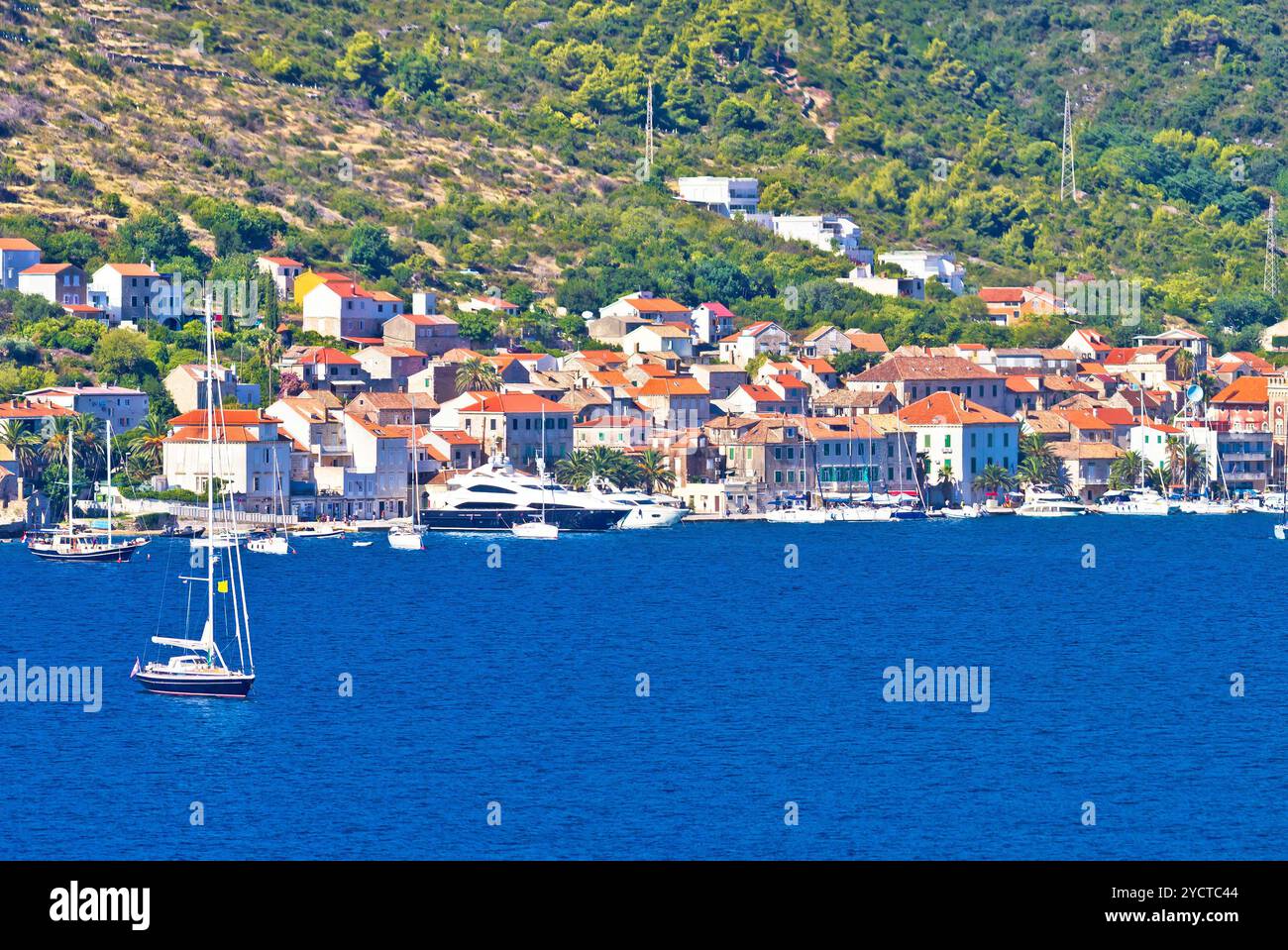 Île de Vis panorama du front de mer Banque D'Images
