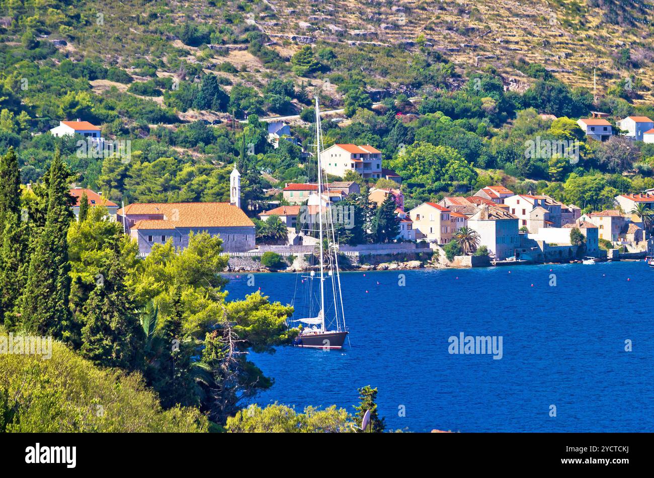 Île de Vis panorama du front de mer Banque D'Images