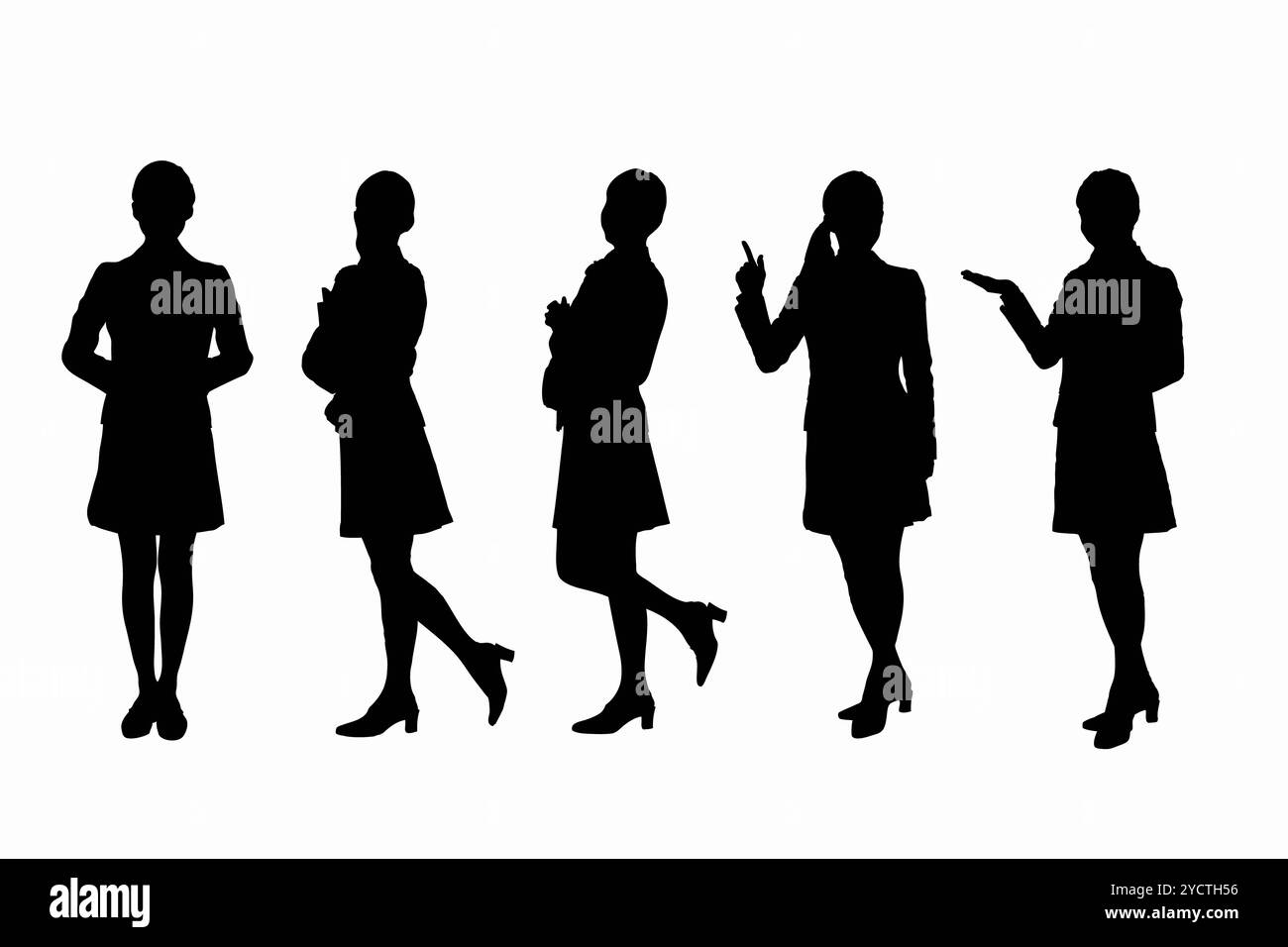 Silhouette d'employée de bureau féminine Banque D'Images