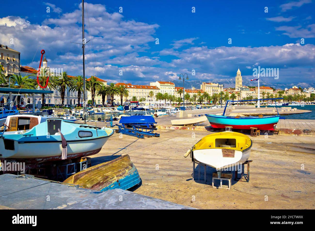 Ville de port de Split et de l'architecture ancienne Banque D'Images
