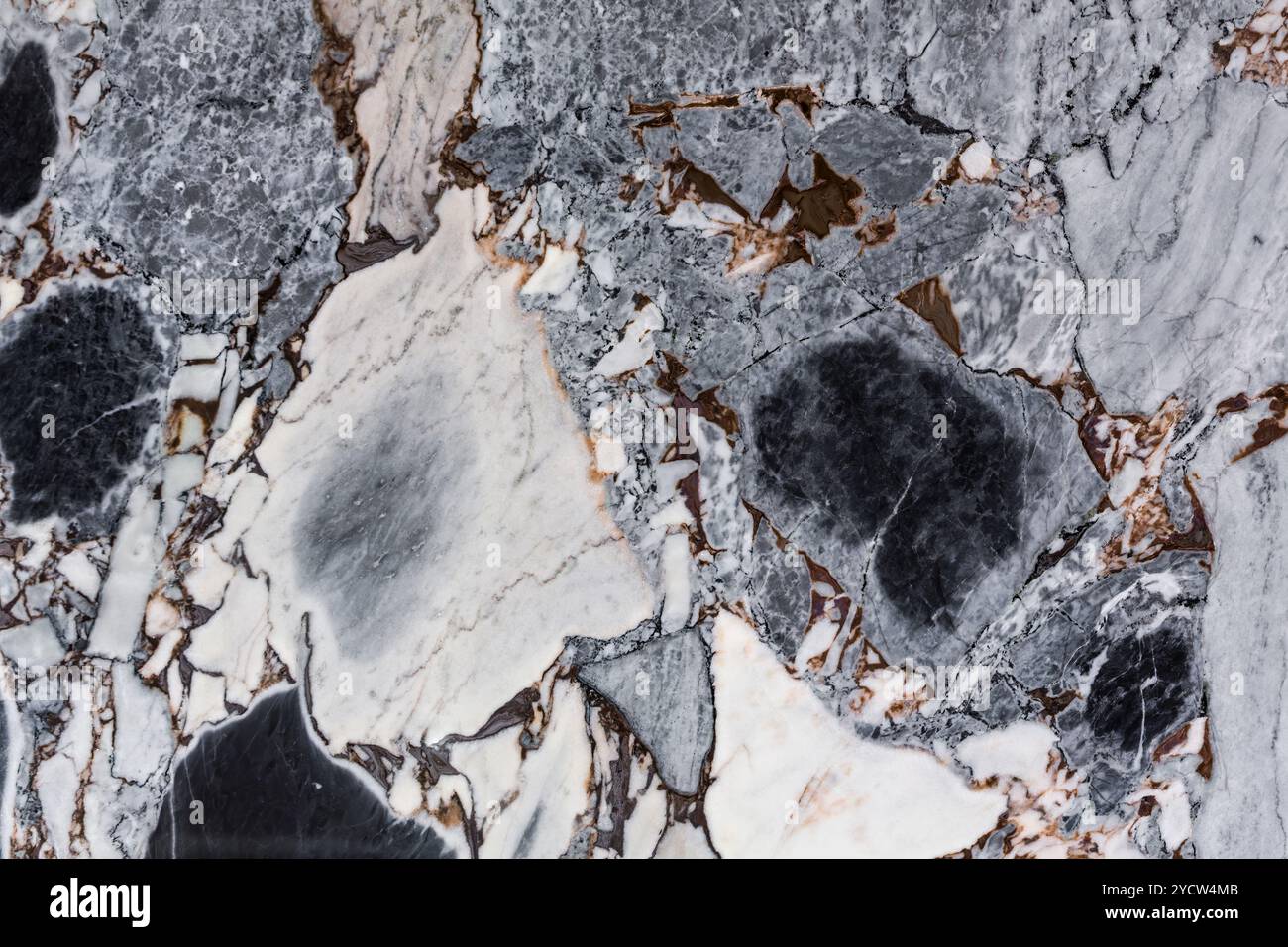 Surface en marbre poli avec fort contraste et motifs veineux, idéale pour un design haut de gamme. Riche surface en marbre noir et blanc Banque D'Images