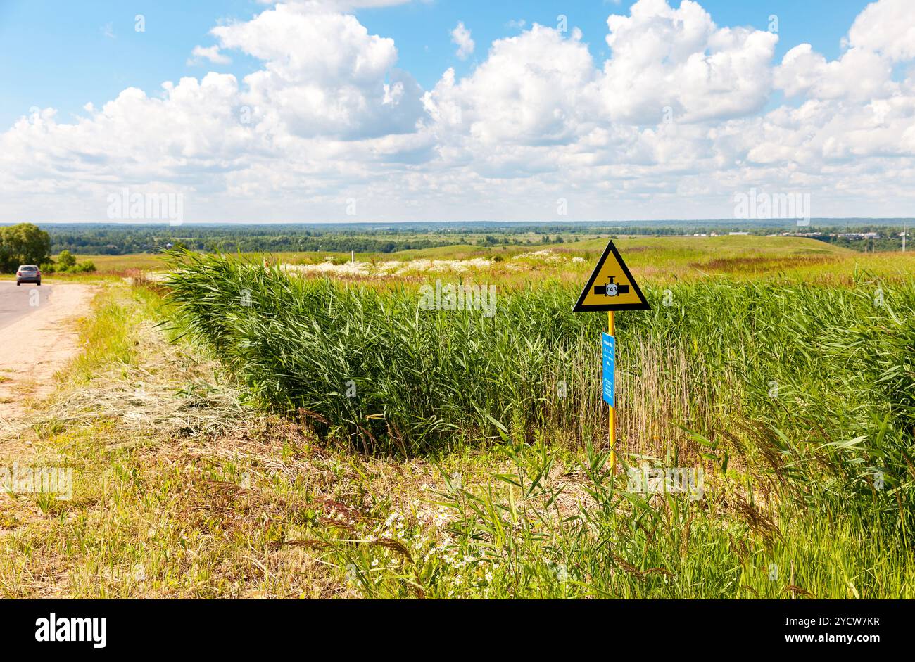 Pointez vers le site, où le gazoduc à haute pression Banque D'Images