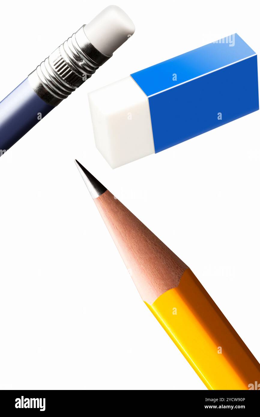 Gomme et crayon Banque D'Images