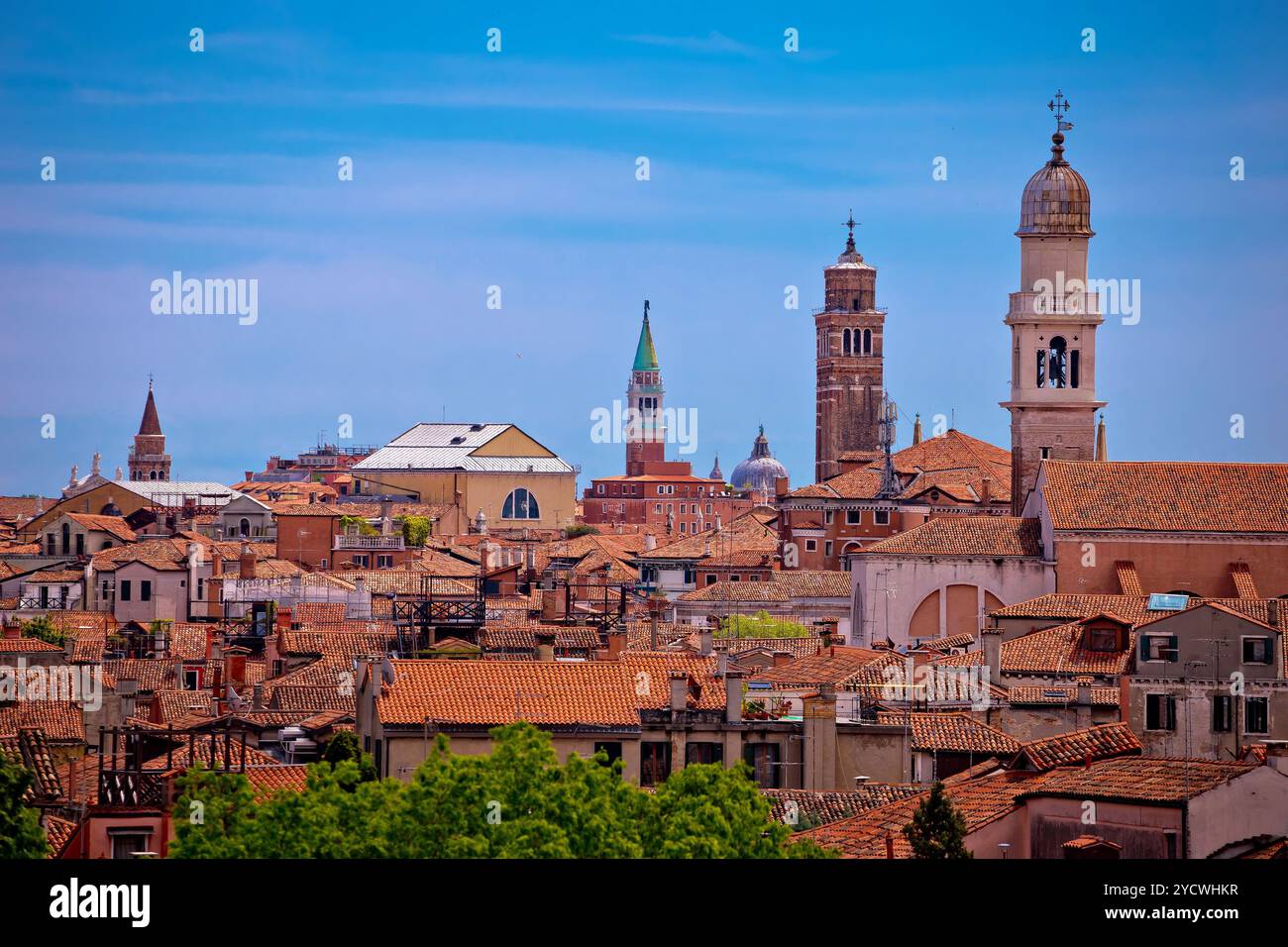 Skyline et toits de Venise voir Banque D'Images