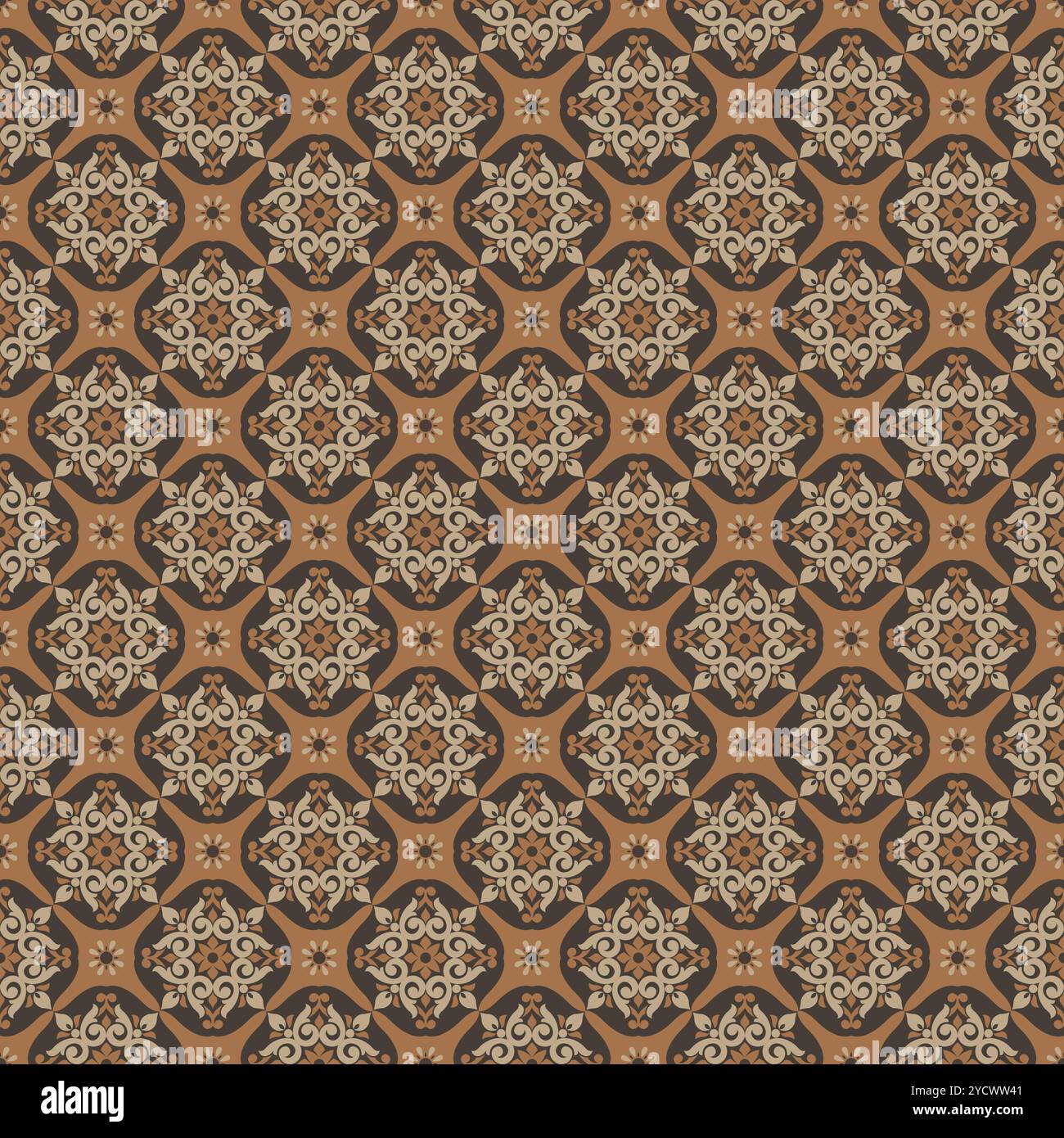 carreaux de céramique dans le style turc. Patchwork coloré sans couture de carreaux Azulejo couleur brune Illustration de Vecteur