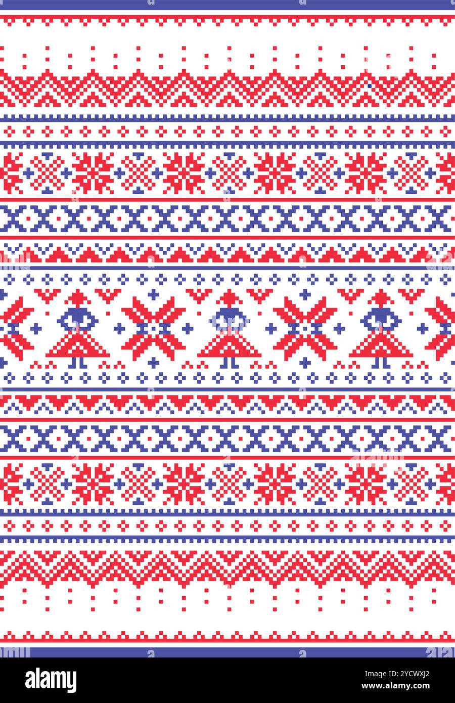 Sami folk art vecteur modèle sans couture de Laponie ornement traditionnel d'hiver, parfait pour les décorations de Noël. Non généré par IA Illustration de Vecteur